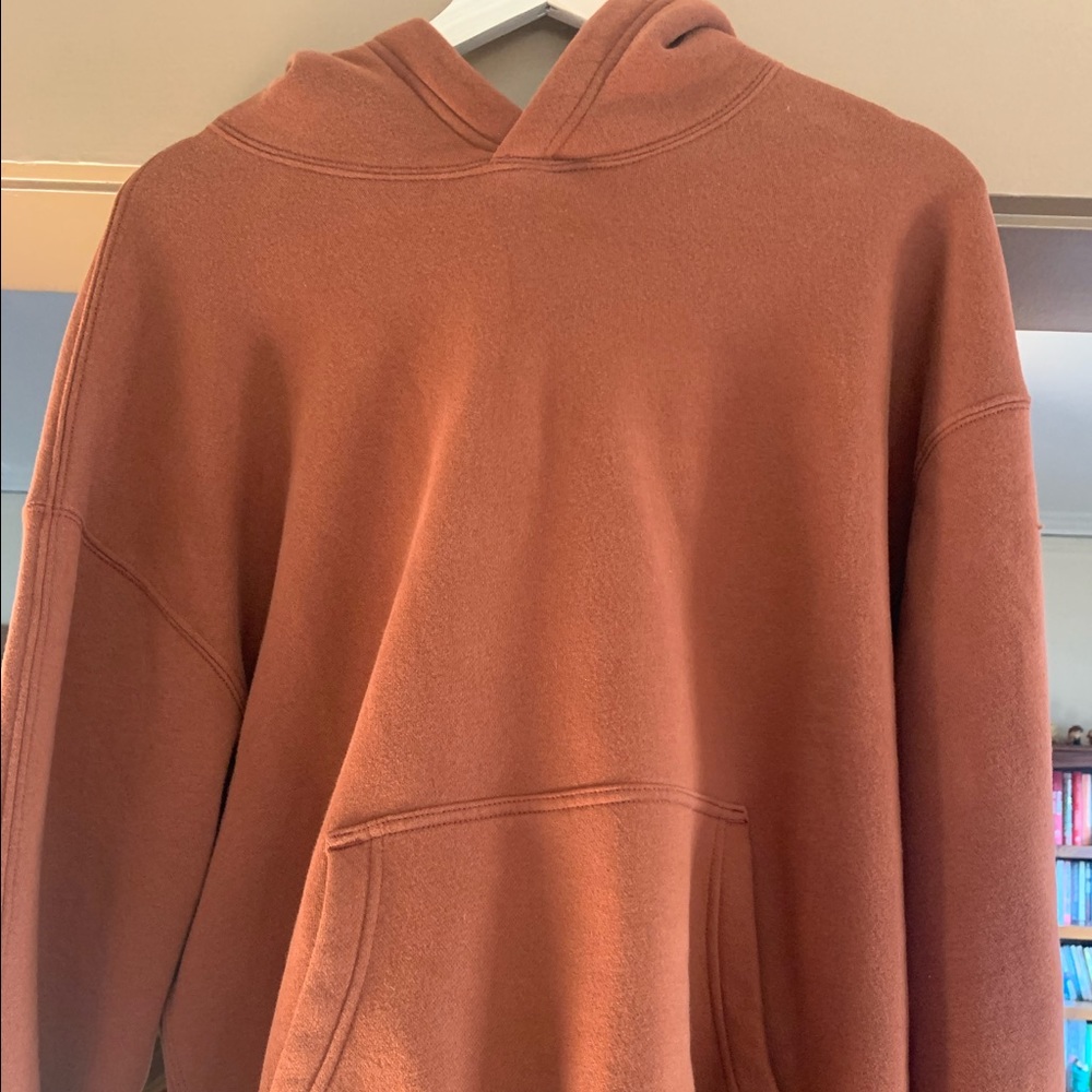 Men's XS Abercrombie & Fitch Oversized Cropped Hoodie Burnt Orange